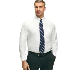 Brooks Brothers 346  dress shirt white button down collar long sleeve 18 6/7